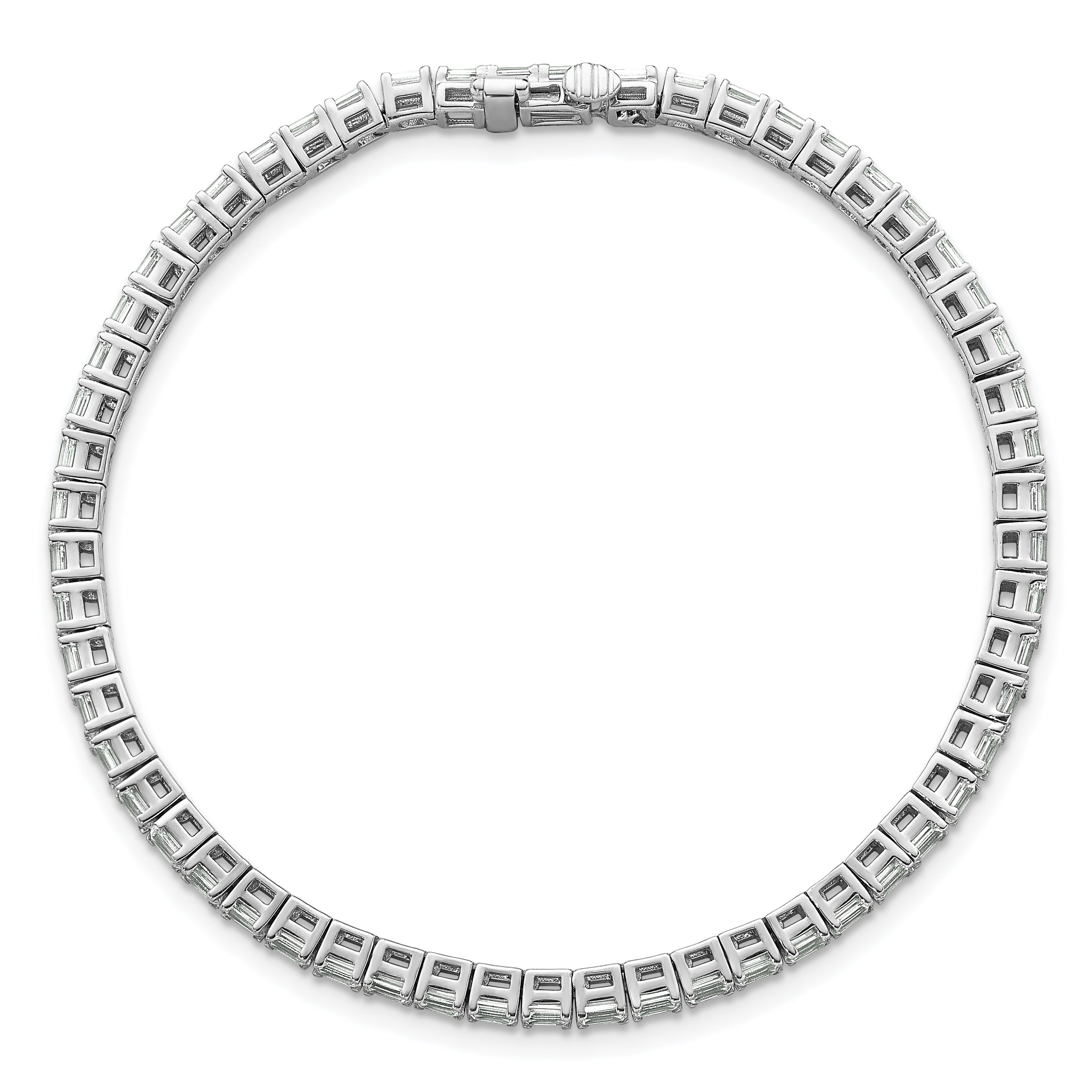 14K White Gold 4Ctw Vs/Si+ G+ Lab Grown Emerald Diamond Tennis Bracelet