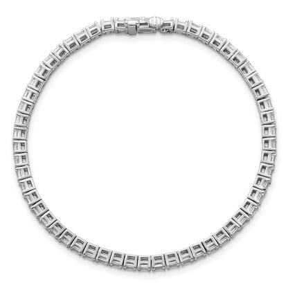 14K White Gold 4Ctw Vs/Si+ G+ Lab Grown Emerald Diamond Tennis Bracelet