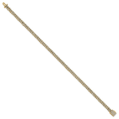 10K Yellow Gold 2 Carat Lab Grown Diamond Vs+ F+ 4mm Pav‚Äö Cuban Link Bracelet