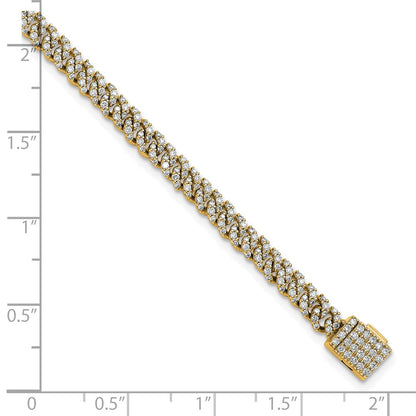 14K Yellow Gold 2 Carat Lab Grown Diamond Vs+ F+ 4mm Pav‚Äö Cuban Link Bracelet