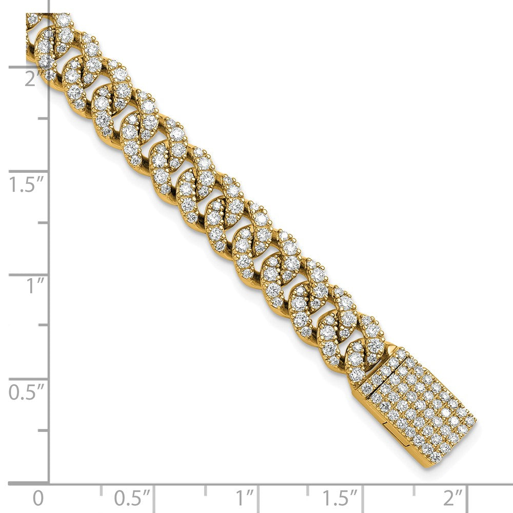 14K Yellow Gold 5 Carat Lab Grown Diamond Vs/Si+ G+ 4mm Pav‚Äö Cuban Link Bracelet
