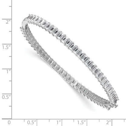 14K White Gold True Origin 6 1/2 Carat Lab Grown Diamond Vs+ F+ 7.5 Inch Bangle