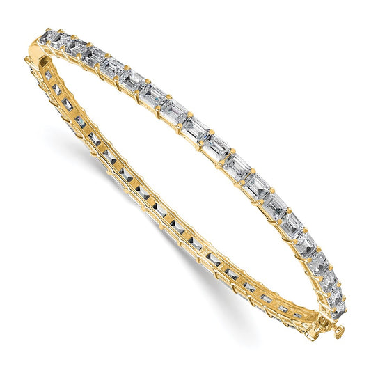 14K Yellow Gold True Origin 7 5/8 Carat Lab Grown Diamond Vs+ F+ 7.5 Inch Bangle
