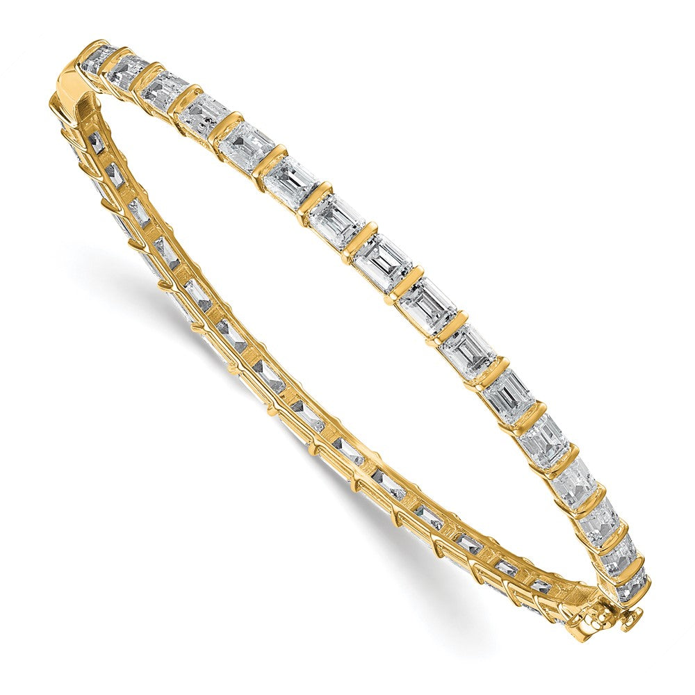 14K Yellow Gold True Origin 7 5/8 Carat Lab Grown Diamond Vs+ F+ 7.5 Inch Bangle