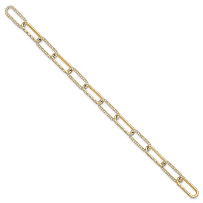 14K Yellow Gold True Origin 3 1/2 Carat Lab Grown Diamond Vs+ F+ 7 Inch Link Bracelet With A 1 Extension
