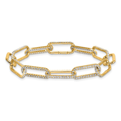14K Yellow Gold True Origin 3 1/2 Carat Lab Grown Diamond Vs+ F+ 7 Inch Link Bracelet With A 1 Extension