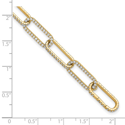 14K Yellow Gold True Origin 3 1/2 Carat Lab Grown Diamond Vs+ F+ 7 Inch Link Bracelet With A 1 Extension