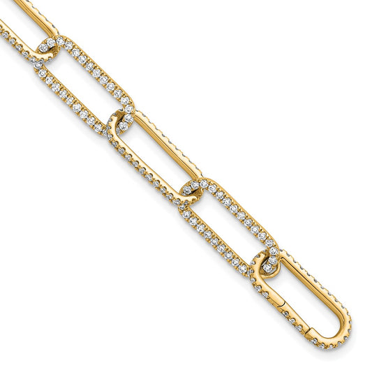 14K Yellow Gold True Origin 4 Carat Lab Grown Diamond Vs+ F+ 8 Inch Link Bracelet With A 1 Extension