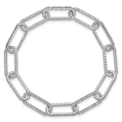 14K White Gold True Origin 3 1/2 Carat Lab Grown Diamond Vs+ F+ 7 Inch Link Bracelet With A 1 Extension