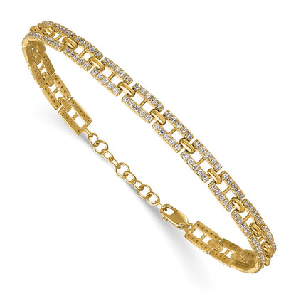 14K Yellow Gold True Origin 2 Carat Lab Grown Diamond Vs Def 7 Inch Fancy Link Bracelet With A 1 Extension