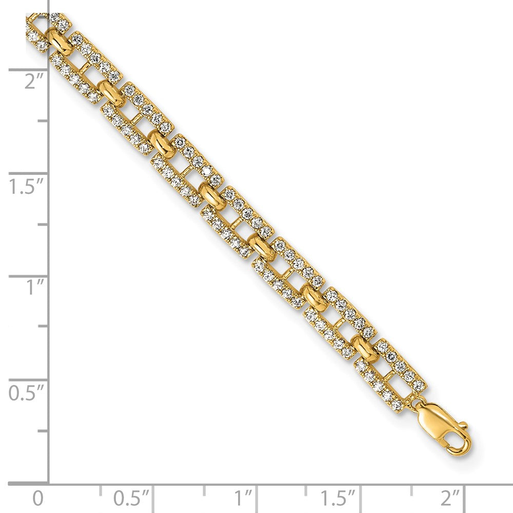 14K Yellow Gold True Origin 2 Carat Lab Grown Diamond Vs Def 7 Inch Fancy Link Bracelet With A 1 Extension