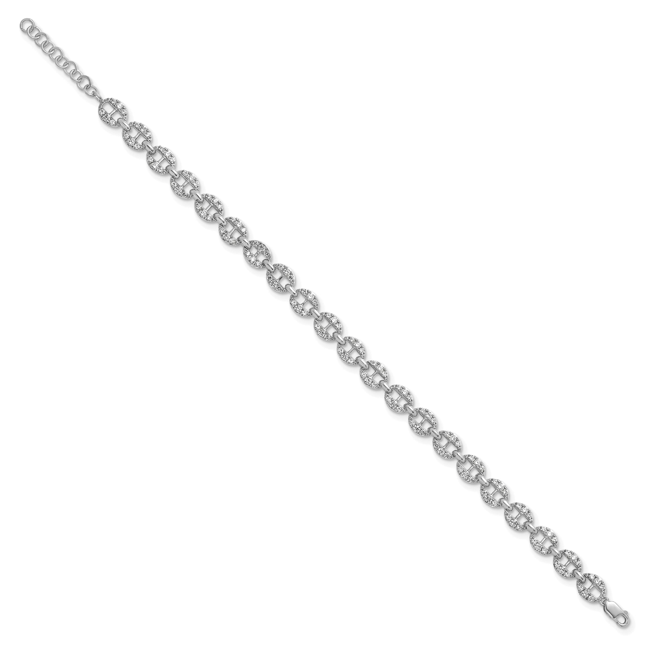 14K White Gold True Origin 1 7/8 Carat Lab Grown Diamond Vs Def 7 Inch Anchor Link Bracelet With A Extension