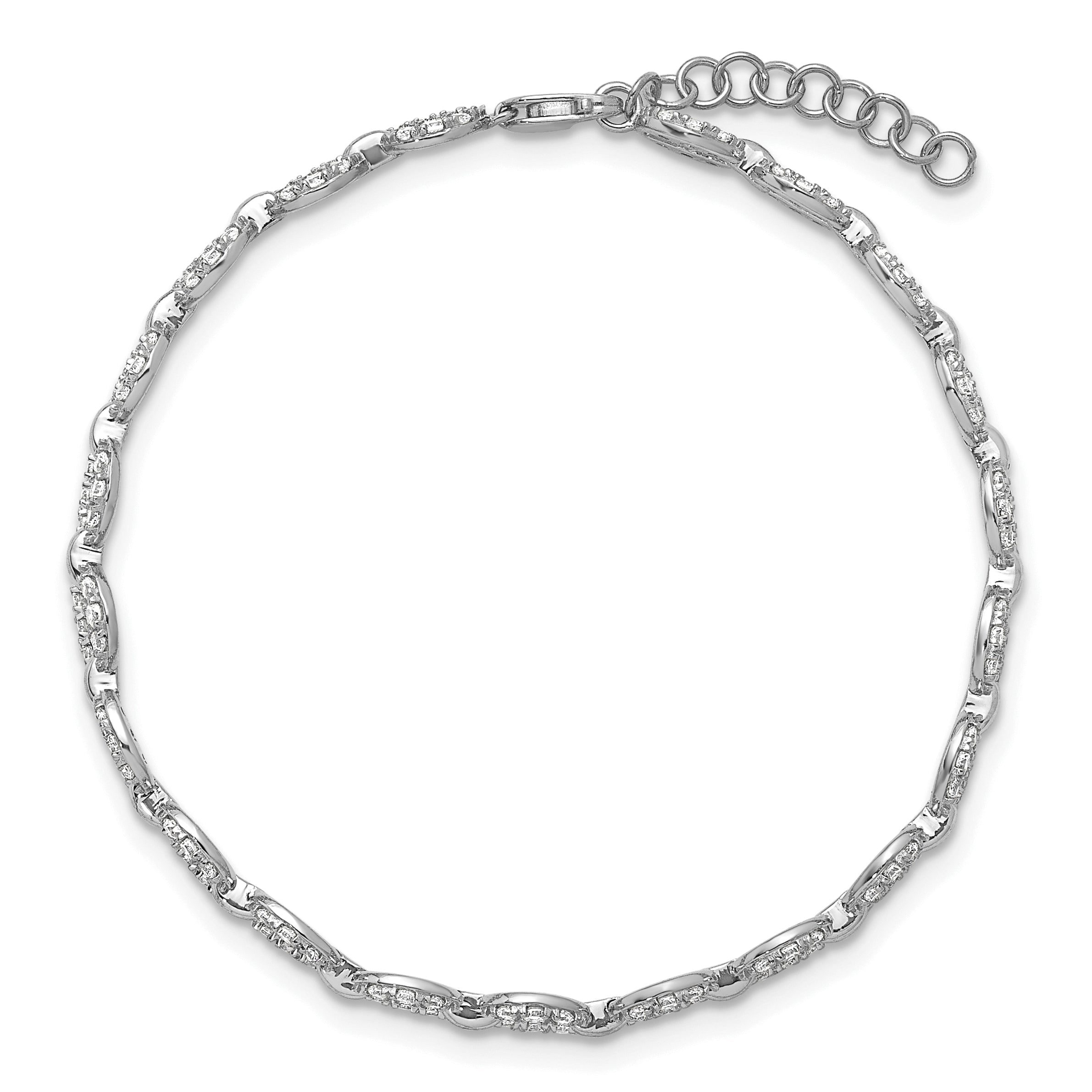 14K White Gold True Origin 1 7/8 Carat Lab Grown Diamond Vs Def 7 Inch Anchor Link Bracelet With A Extension