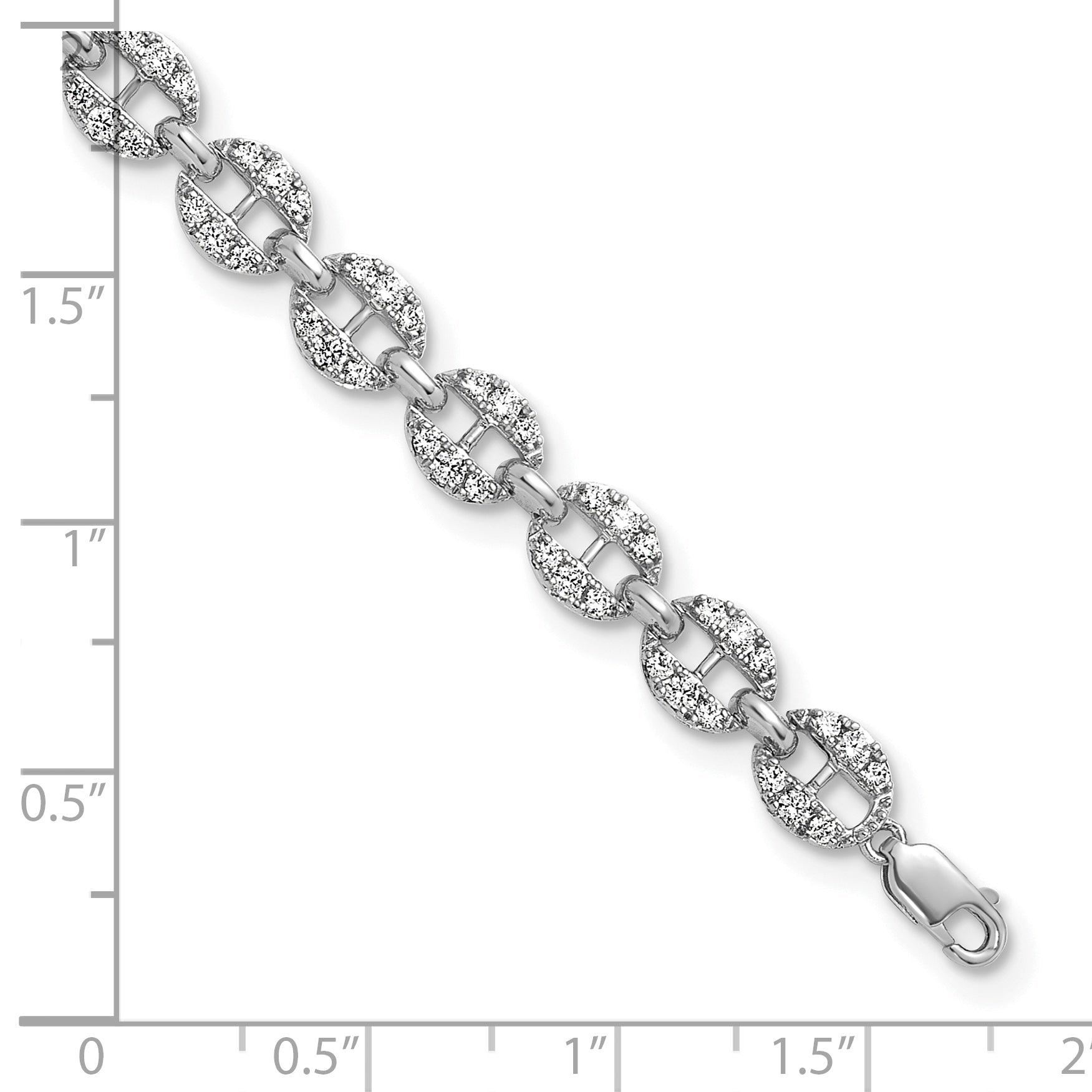 14K White Gold True Origin 1 7/8 Carat Lab Grown Diamond Vs Def 7 Inch Anchor Link Bracelet With A Extension