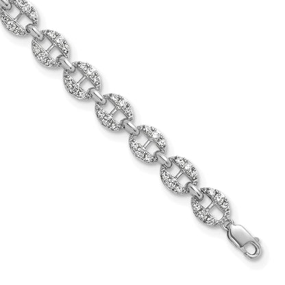 14K White Gold True Origin 1 7/8 Carat Lab Grown Diamond Vs Def 7 Inch Anchor Link Bracelet With A Extension