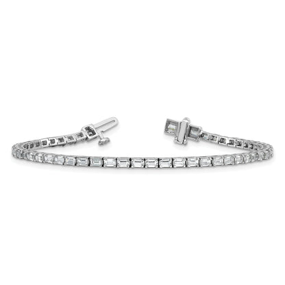 14K White Gold Lab Grown Diamond Vs/Si+ G+ Emerald Tennis Bracelet