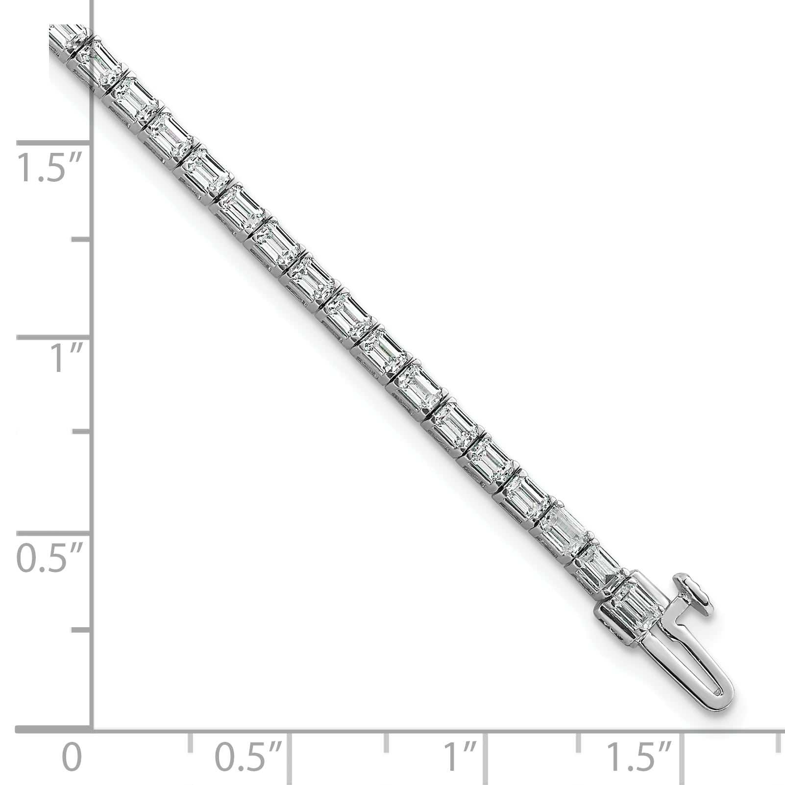 14K White Gold Lab Grown Diamond Vs/Si+ G+ Emerald Tennis Bracelet