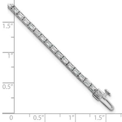 14K White Gold Lab Grown Diamond Vs/Si+ G+ Emerald Tennis Bracelet