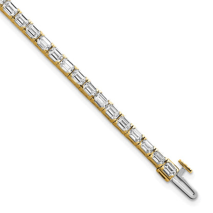 14K Yellow Gold Lab Grown Diamond Vs/Si+ G+ Emerald Tennis Bracelet