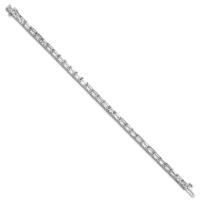 14K White Gold Ctw Vs+ F+ Lab Grown Emerald Diamond Tennis Bracelet