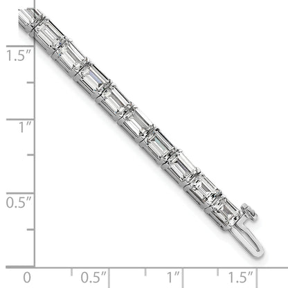 14K White Gold Ctw Vs+ F+ Lab Grown Emerald Diamond Tennis Bracelet