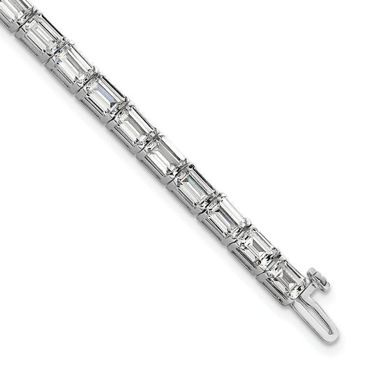 14K White Gold Ctw Vs+ F+ Lab Grown Emerald Diamond Tennis Bracelet