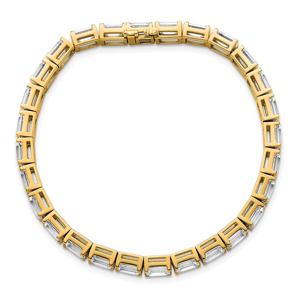 14K Yellow Gold Ctw Vs+ F+ Lab Grown Emerald Diamond Tennis Bracelet