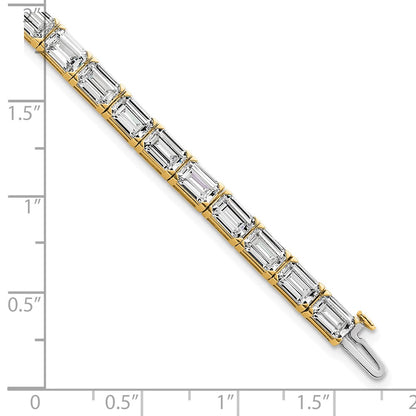 14K Yellow Gold Ctw Vs+ F+ Lab Grown Emerald Diamond Tennis Bracelet