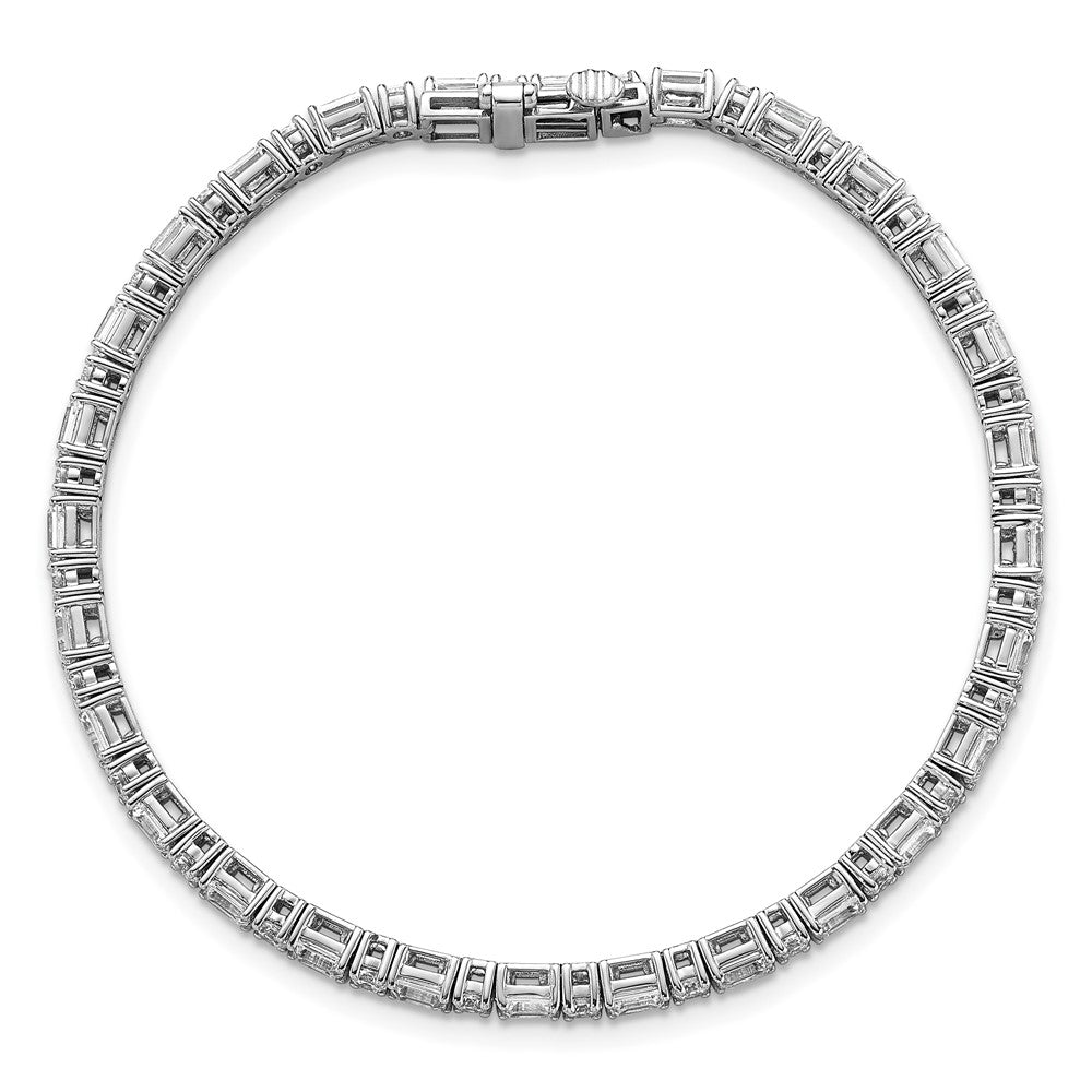 14K White Gold 4 7/8 Carat Certified Lab Grown Diamond Vs+ F+ Complete Emerald And Round Tennis Bracelet