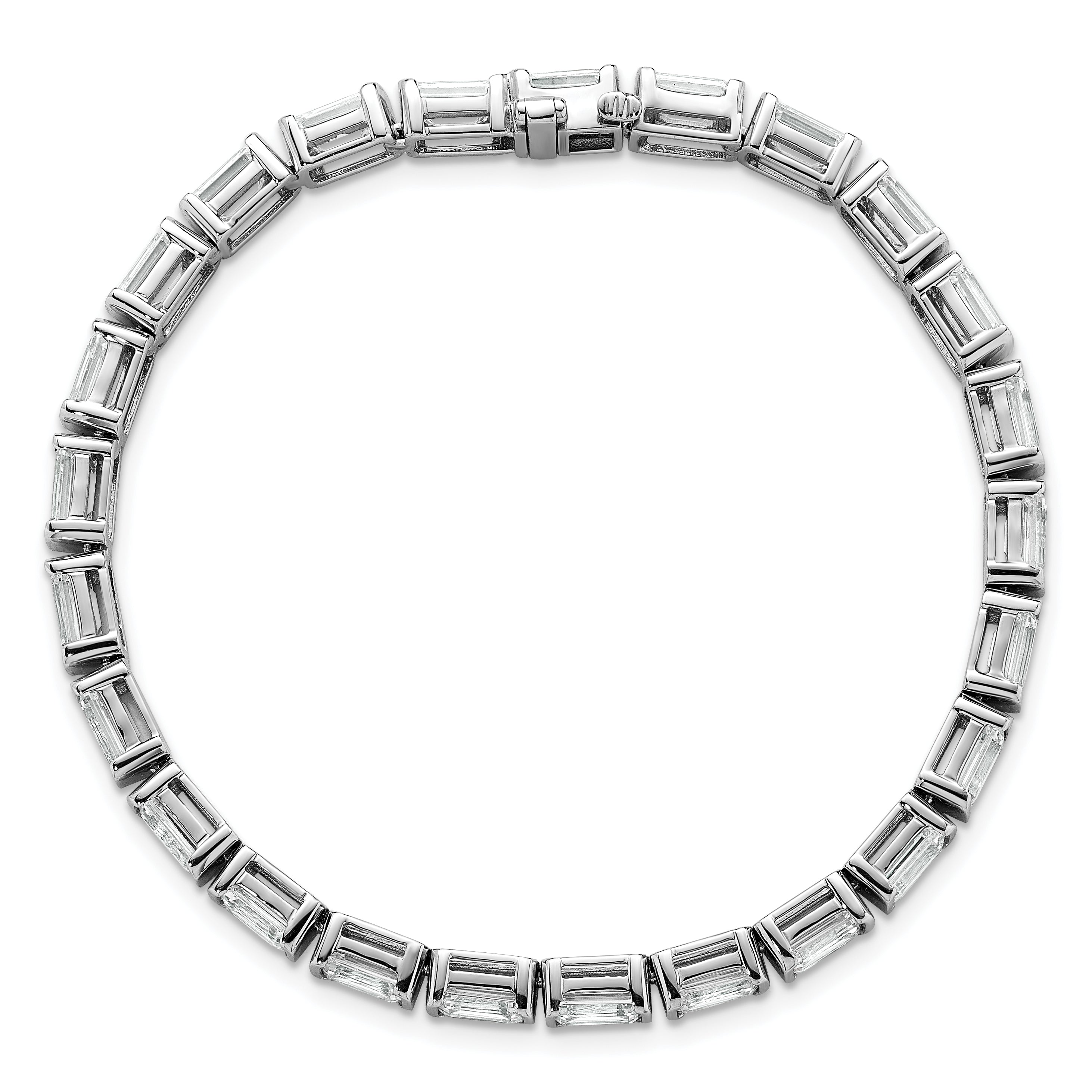 14K White Gold Ctw Vs+ F+ Lab Grown Emerald Diamond Tennis Bracelet