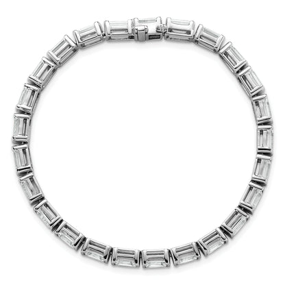 14K White Gold Ctw Vs+ F+ Lab Grown Emerald Diamond Tennis Bracelet