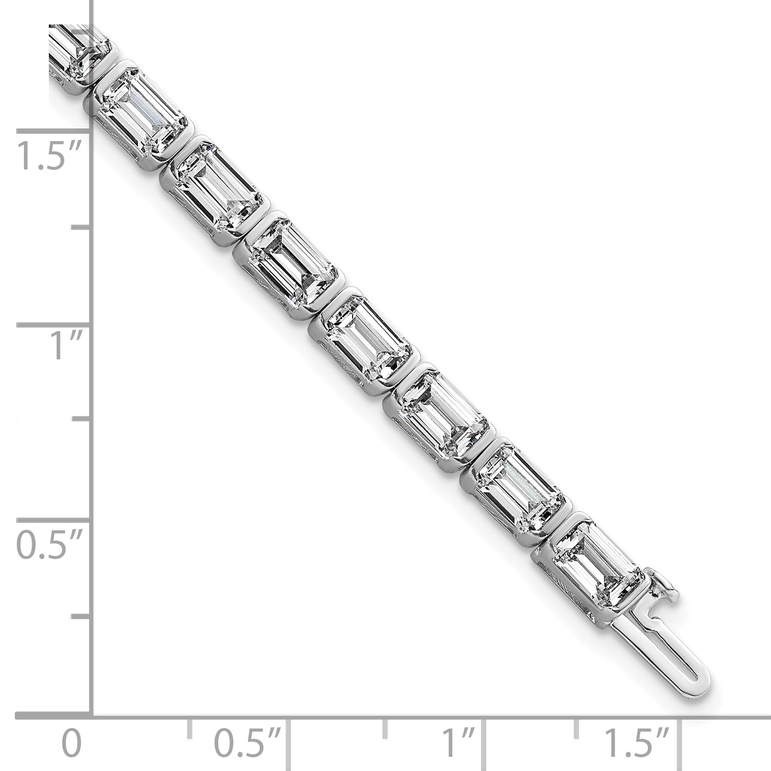 14K White Gold Ctw Vs+ F+ Lab Grown Emerald Diamond Tennis Bracelet
