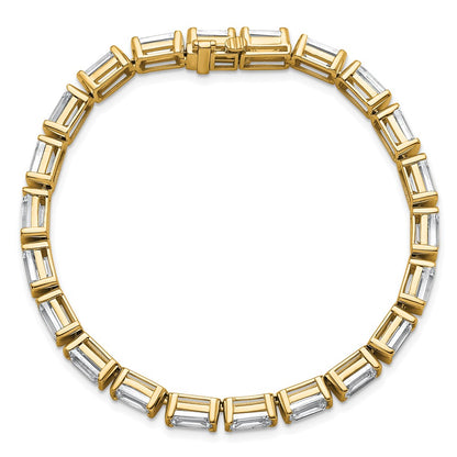 14K Yellow Gold Certified Ctw Vs Def Lab Grown Emerald Diamond Tennis Bracelet