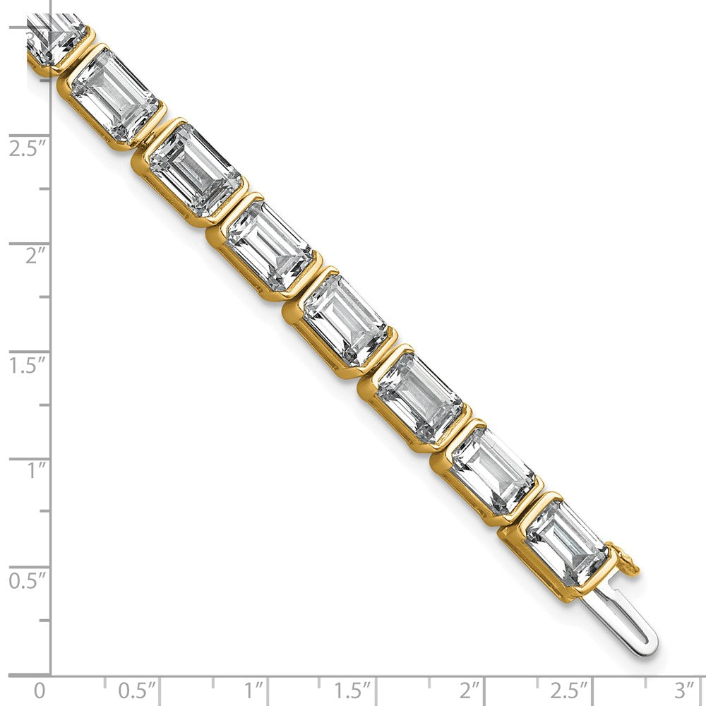 14K Yellow Gold Certified Ctw Vs Def Lab Grown Emerald Diamond Tennis Bracelet
