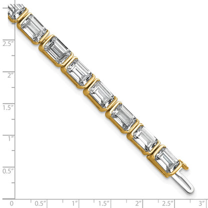 14K Yellow Gold Certified Ctw Vs Def Lab Grown Emerald Diamond Tennis Bracelet