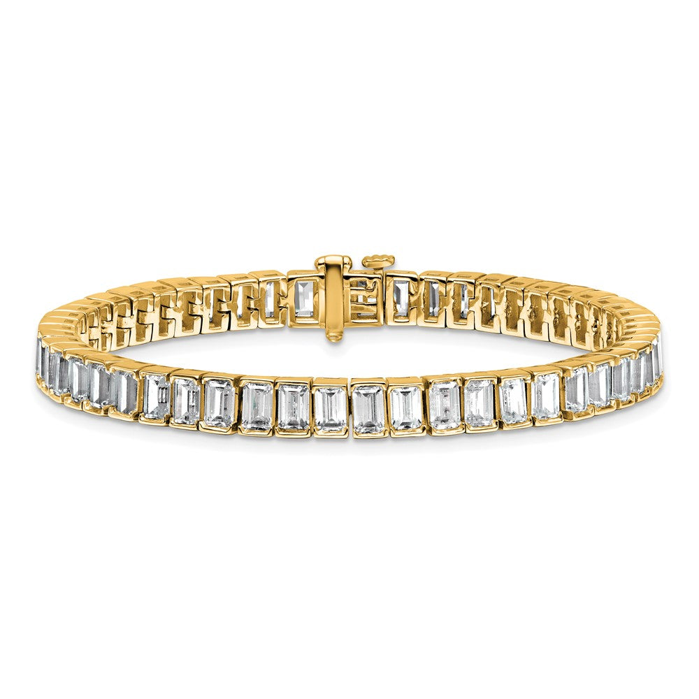 14K Yellow Gold Ctw Vs+ F+ Lab Grown Emerald Diamond Tennis Bracelet