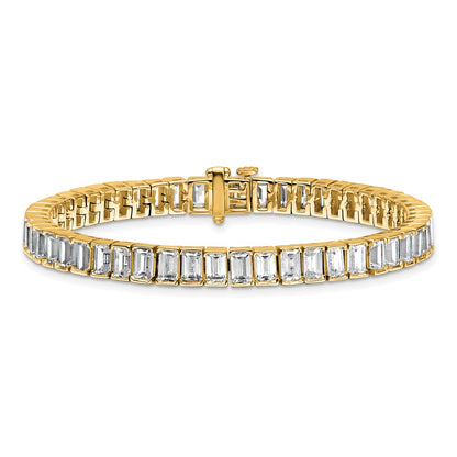 14K Yellow Gold Ctw Vs/Si+ G+ Lab Grown Emerald Diamond Tennis Bracelet