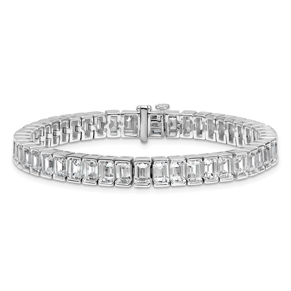 14K White Gold Ctw Vs/Si+ G+ Lab Grown Emerald Diamond Tennis Bracelet