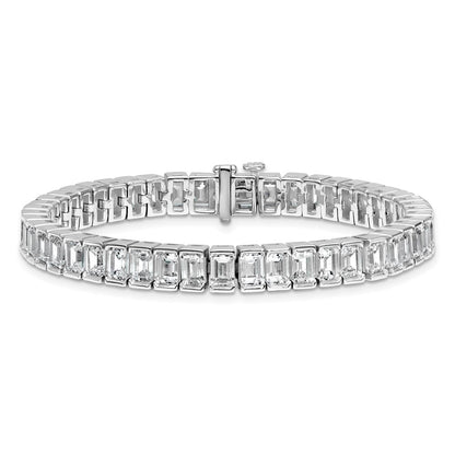 14K White Gold Ctw Vs/Si+ G+ Lab Grown Emerald Diamond Tennis Bracelet