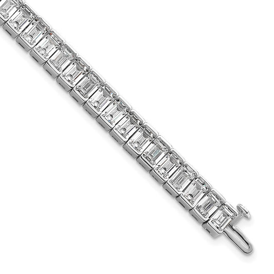 14K White Gold Ctw Vs/Si+ G+ Lab Grown Emerald Diamond Tennis Bracelet