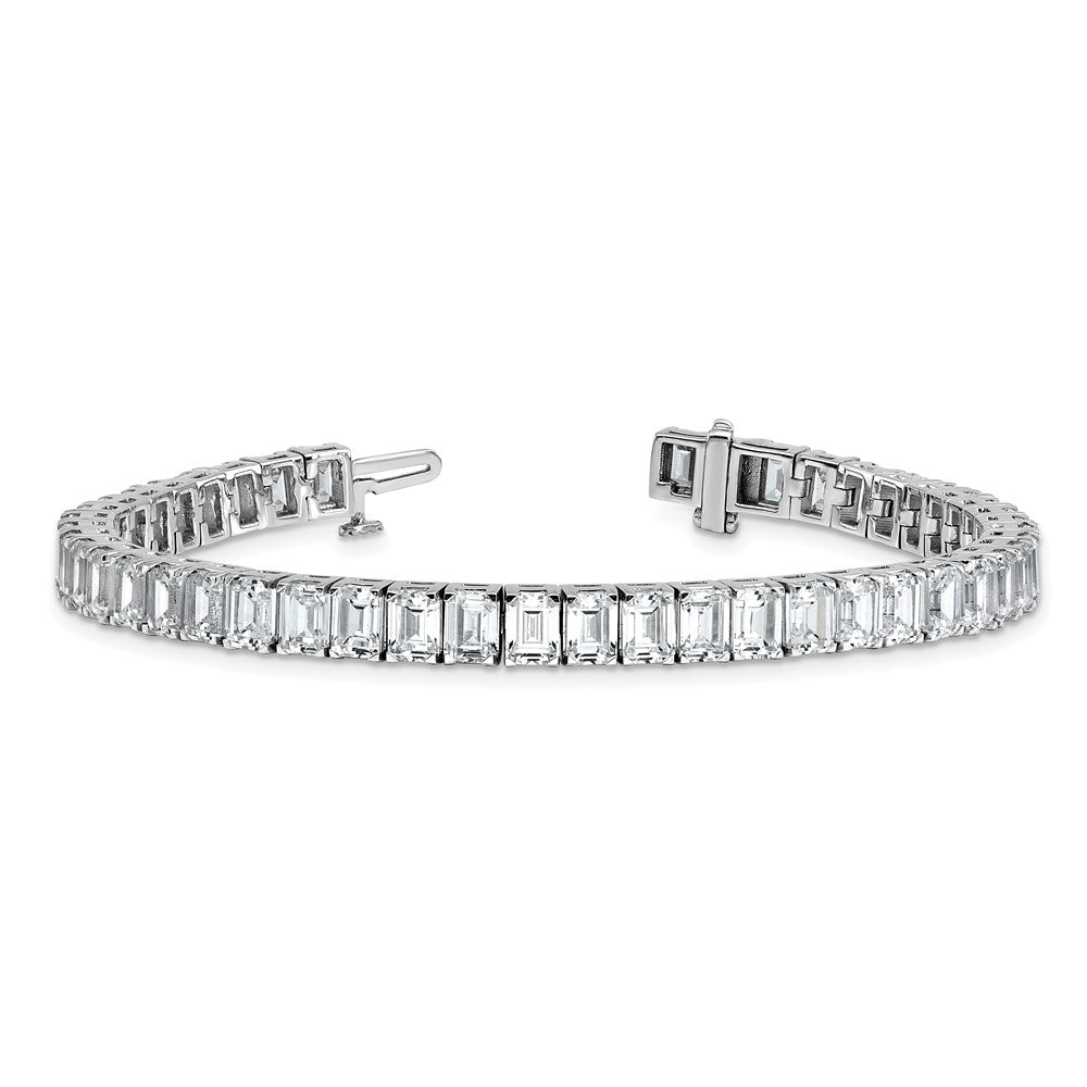 14K White Gold Ctw Vs+ F+ Lab Grown Emerald Diamond Tennis Bracelet