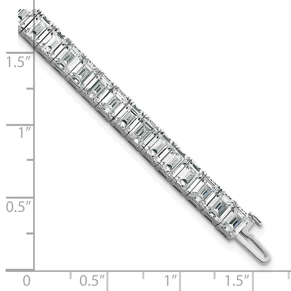 14K White Gold Ctw Vs+ F+ Lab Grown Emerald Diamond Tennis Bracelet