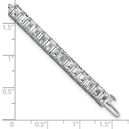 14K White Gold Ctw Vs+ F+ Lab Grown Emerald Diamond Tennis Bracelet