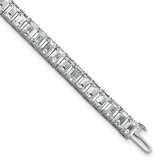 14K White Gold Ctw Vs+ F+ Lab Grown Emerald Diamond Tennis Bracelet
