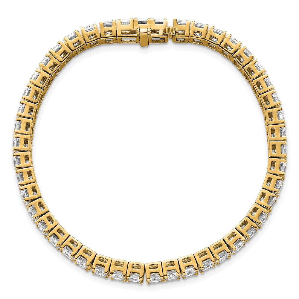 14K Yellow Gold Ctw Vs+ F+ Lab Grown Emerald Diamond Tennis Bracelet