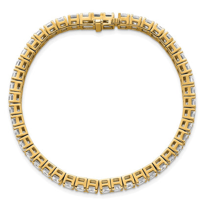14K Yellow Gold Ctw Vs+ F+ Lab Grown Emerald Diamond Tennis Bracelet