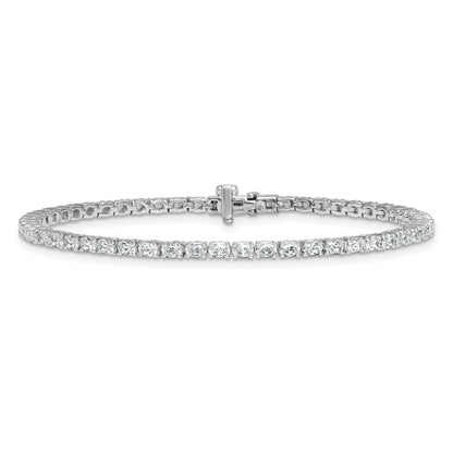 14K White Gold Vs/Si+ G+ Lab Grown Oval Diamond Tennis Bracelet