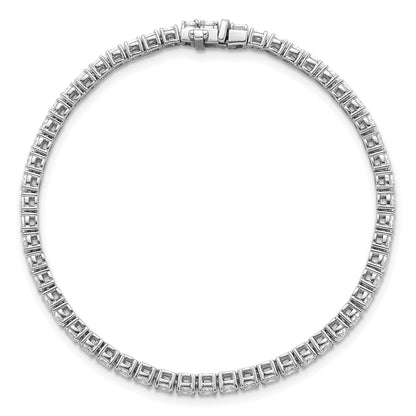 14K White Gold Vs/Si+ G+ Lab Grown Oval Diamond Tennis Bracelet