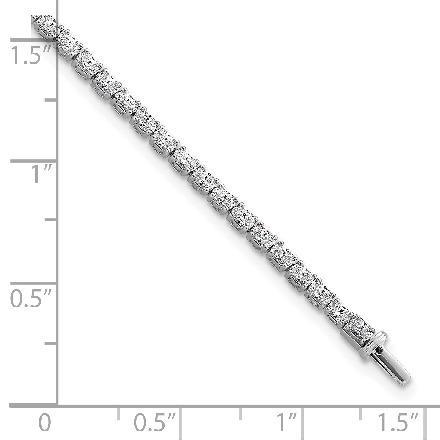 14K White Gold Vs/Si+ G+ Lab Grown Oval Diamond Tennis Bracelet