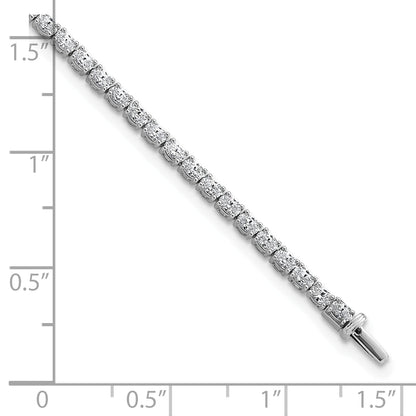 14K White Gold Vs/Si+ G+ Lab Grown Oval Diamond Tennis Bracelet